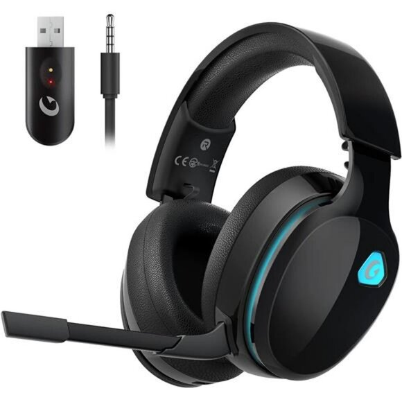 Wireless Gaming Headset PS5 PS4 PC Switch Bluetooth Mic Noise Canceling Black - Picture 1 of 7